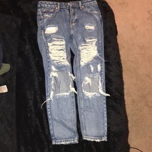 High waisted jeans (ripped) (new)(never worn)